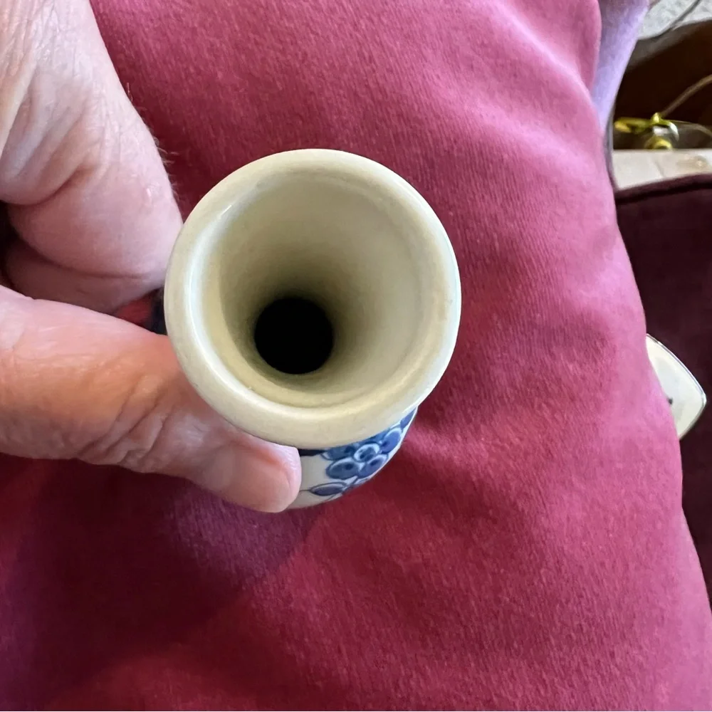 Vintage Blue and White Mini Vase Blauw Delfts Miniature